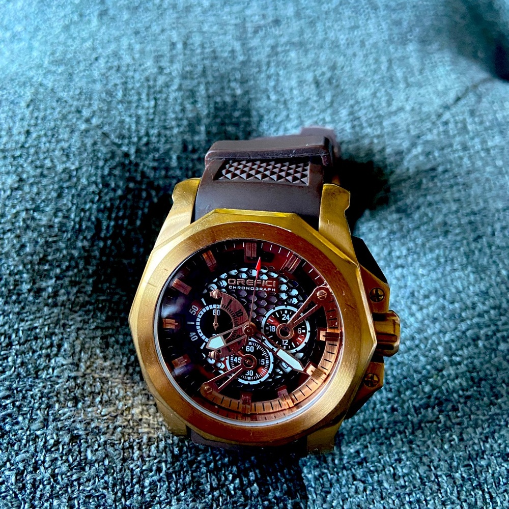 Orefici Rose Gold Chronograph Watch